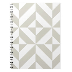 Medium-Grått Geometric Deco Cube Mönster Anteckningsbok Med Spiral
