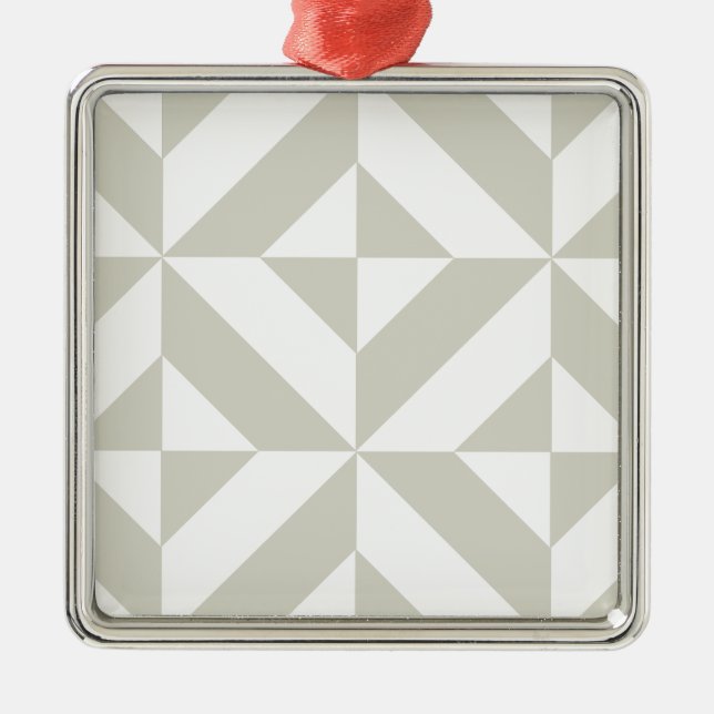 Medium-Grått Geometric Deco Cube Mönster Julgransprydnad Metall (Framsidan)