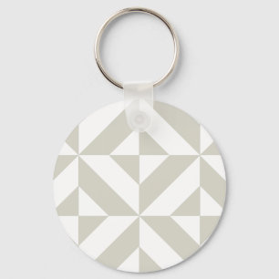 Medium-Grått Geometric Deco Cube Mönster Nyckelring