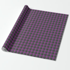 Medium-Grått och Rosa Tartan Presentpapper