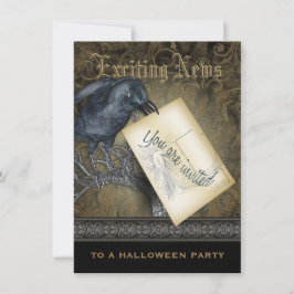 Medium-inbjudan för gotisk svart Kråka Inbjudningar