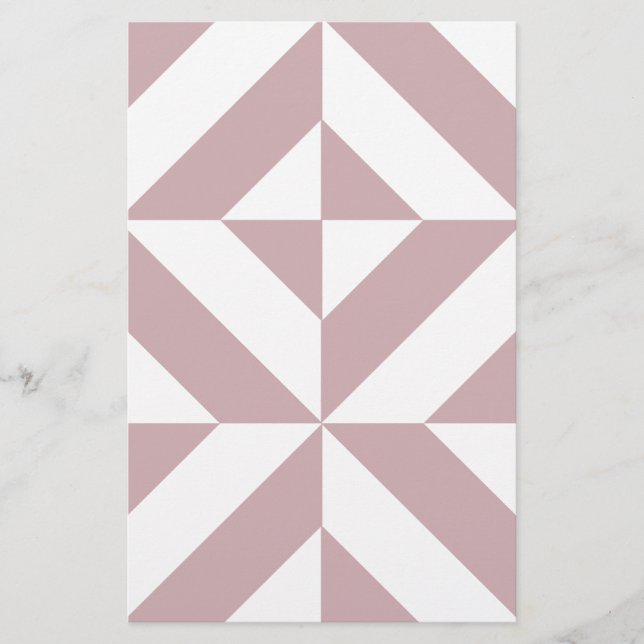 Medium Mauve Geometric Deco Cube Mönster Brevpapper (Framsida)