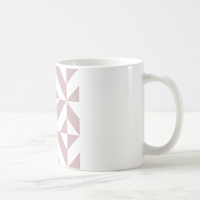 Medium Mauve Geometric Deco Cube Mönster Kaffemugg (Höger)