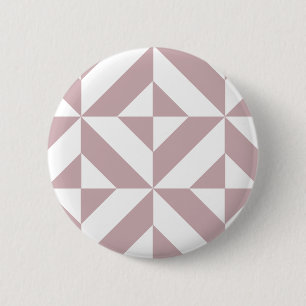 Medium Mauve Geometric Deco Cube Mönster Knapp