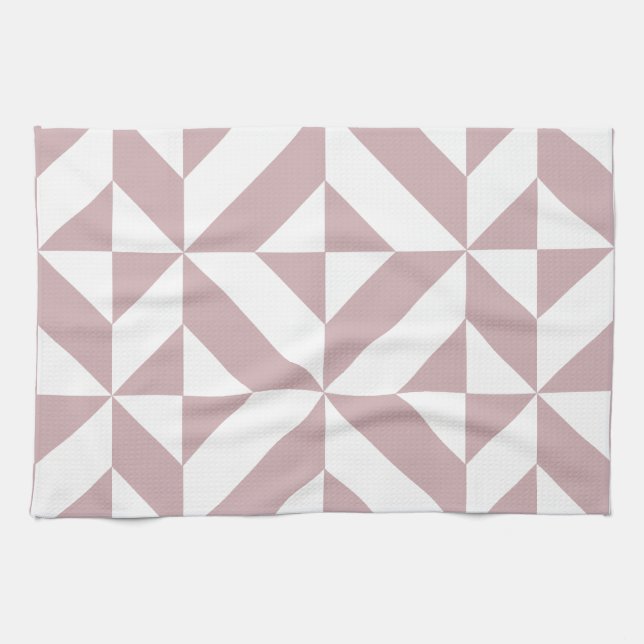 Medium Mauve Geometric Deco Cube Mönster Kökshandduk (Horisontell)