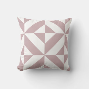 Medium Mauve Geometric Deco Cube Mönster Kudde