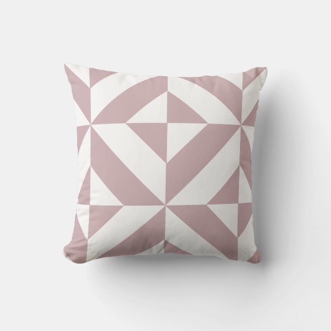 Medium Mauve Geometric Deco Cube Mönster Kudde (Framsida)
