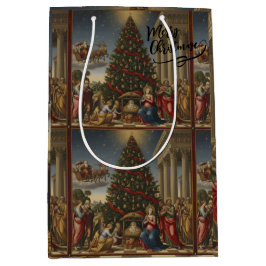 Medium Nativity Santa Christmas Gift Bag