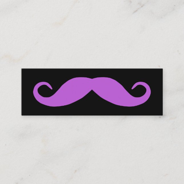 Medium Orchid Mustache Mini Visitkort (Framsida)
