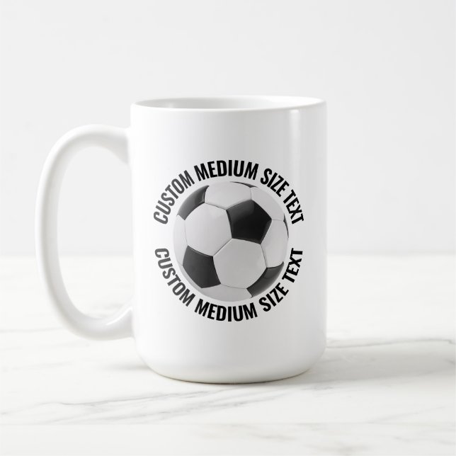 Medium Personalized Text Tennis Ball 15 oz. Custom Kaffemugg (Vänster)