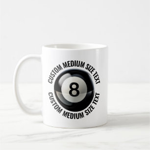 Medium Personlig Text Poll 8 Ball 11oz. Anpassad Kaffemugg