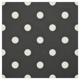 Medium Polka dots Antique White & Black Tyg