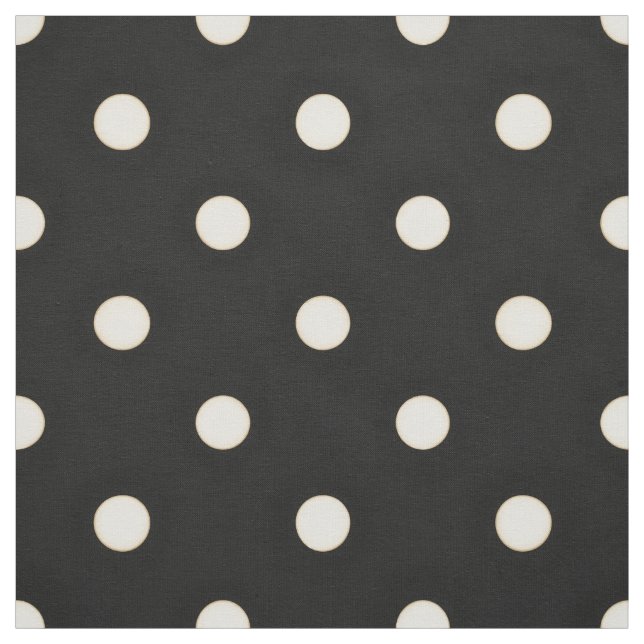 Medium Polka dots Antique White & Black Tyg (Provkarta)