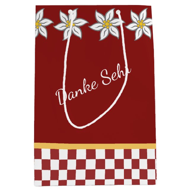 Medium Red Edelweiss Gift Bag (Framsidan)