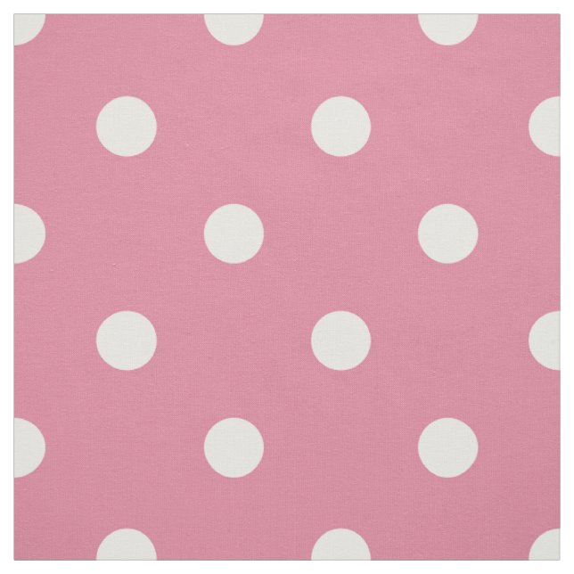 Medium Rosa White Polka dots (stor ) Tyg (Provkarta)