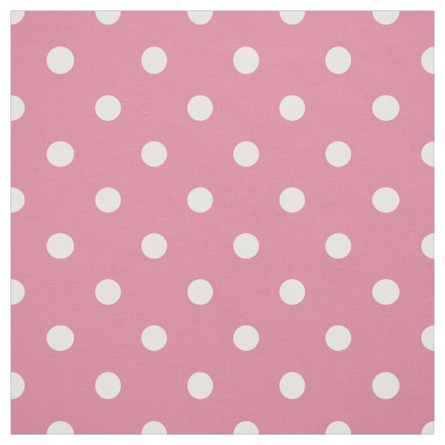 Medium Rosa White Polka dots Tyg (Provkarta)