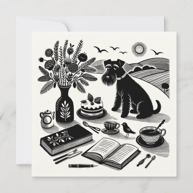 Medium Schnauzer-anteckningskort Anteckningskort (Framsida)