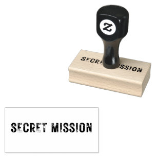 Medium SECRET UPPDRAG Rubber Frimärke Stämpel