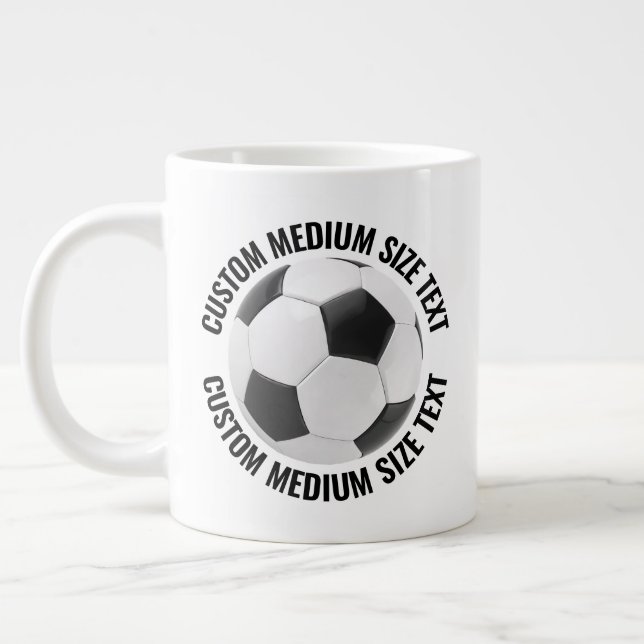 Medium Size Personalized Text Soccer Ball Custom Jumbo Mugg (Vänster)