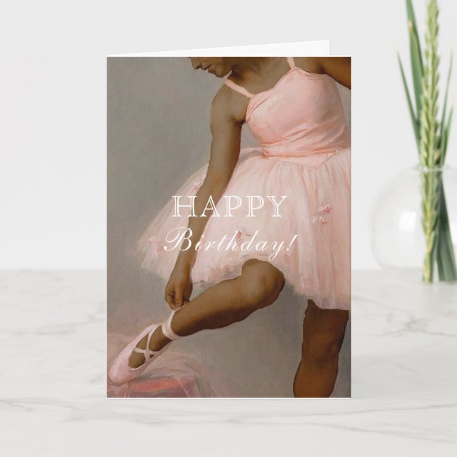 Medium Skin Ballerina Birthday Kort (Framsida)