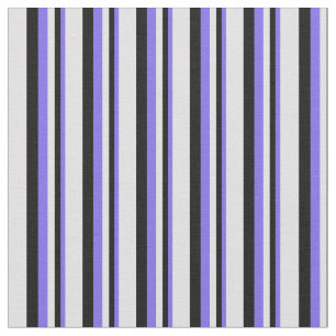 Medium Slate Blue, Black & Lavender Mönster Tyg
