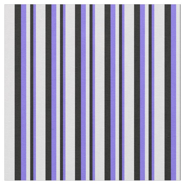 Medium Slate Blue, Black & Lavender Mönster Tyg (Närbild)