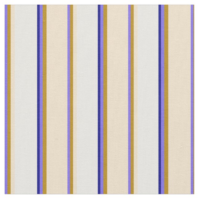 Medium Slate Blue, Goldenrod, Tan, White & Blue Tyg (Närbild)