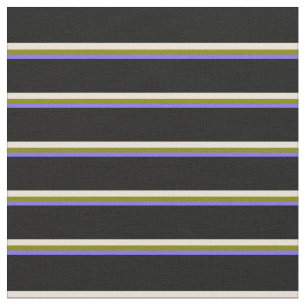 Medium Slate Blue, Grönt, Bisque och Black Linjer Tyg