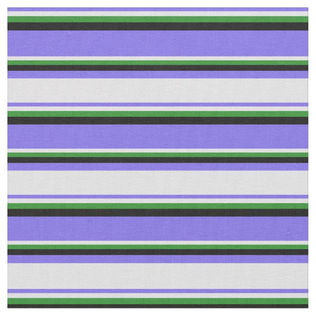 Medium Slate Blue, Lavender, Forest Grönt & Black Tyg (Närbild)