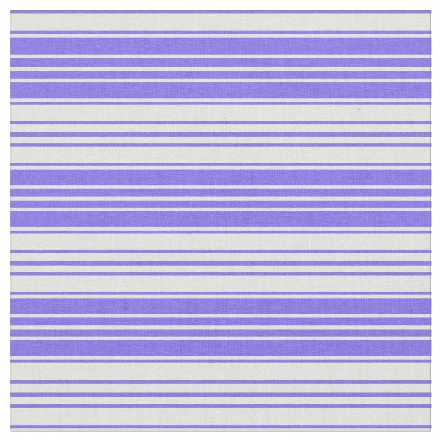 Medium Slate Blue & Light Cyan Linjer Mönster Tyg (Närbild)