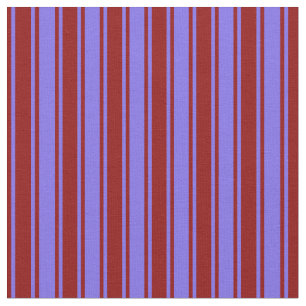 Medium Slate Blue & Mörk Red Rand Tyg