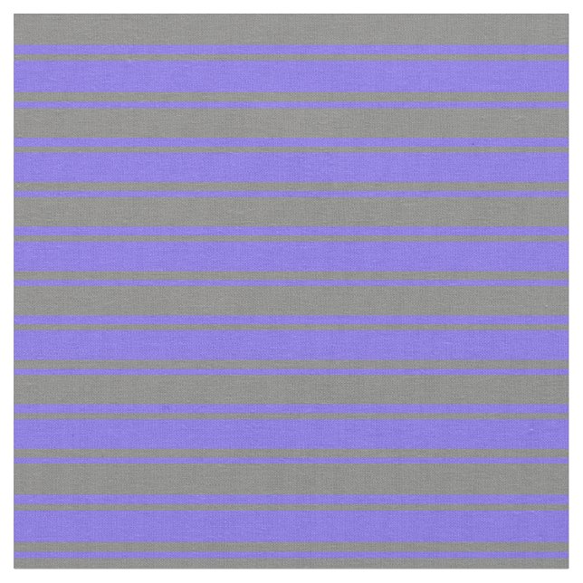 Medium Slate Blue och Grått Färgad Linjer Tyg (Närbild)