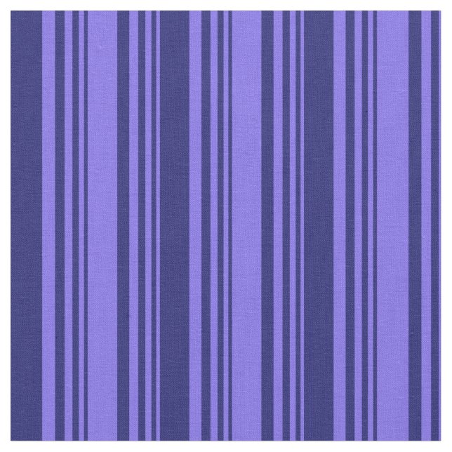 Medium Slate Blue och Midnight Blue Färgad Linjer Tyg (Närbild)
