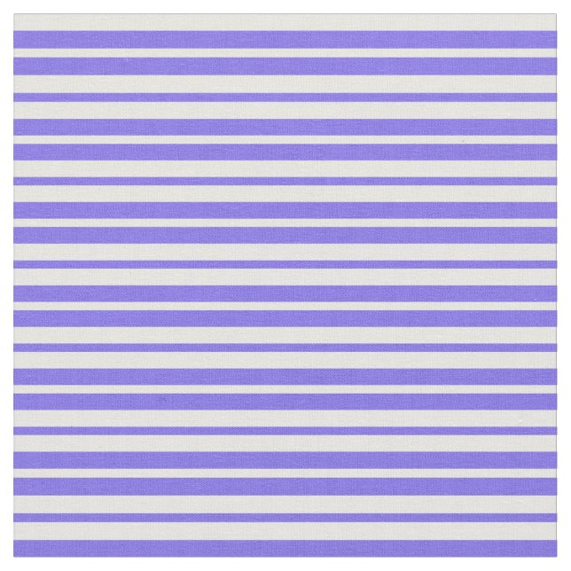 Medium Slate Blue och White Linjer Mönster Tyg (Närbild)