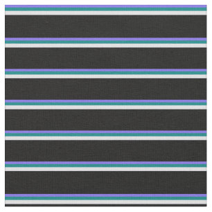 Medium Slate Blue, Teal, Lavender & Black Färgad Tyg