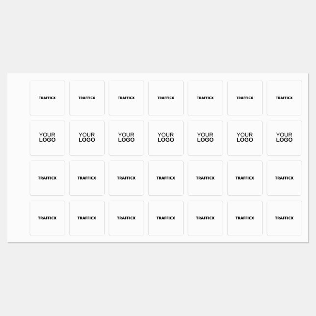 Medium Square Järn på etikett (Ark)