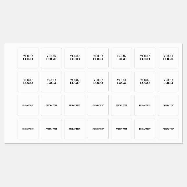 Medium Square Järn på etikett (Ark)