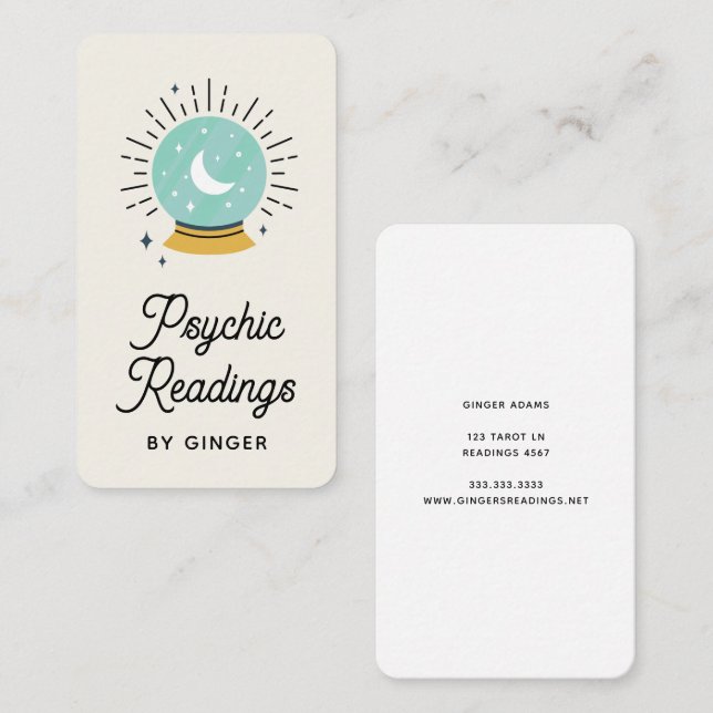 Medium Tarot för modern Boho Psychic Reader Visitkort (Fram/baksida)