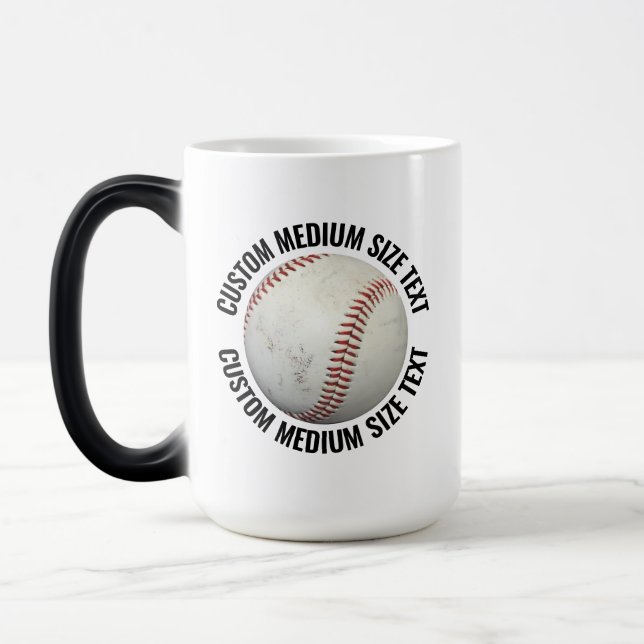 Medium Text & Baseboll 0,44l Anpassad Värmeförändr Magisk Mugg (Vänster)