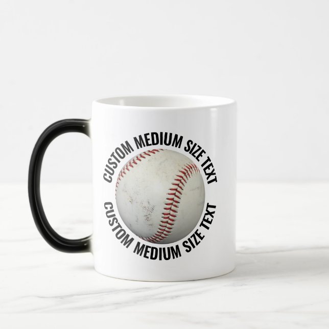 Medium Text & Baseboll 325ml Anpassad Värmeförändr Magisk Mugg (Vänster)