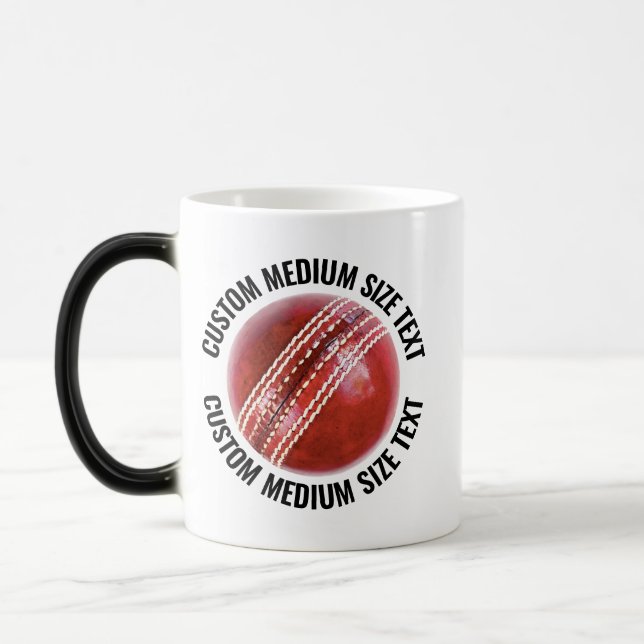 Medium Text Cricketboll 310g Custom Värmeförändran Magisk Mugg (Vänster)