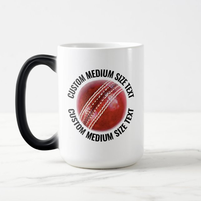 Medium Text Cricketboll 425g Custom Värmeförändran Magisk Mugg (Vänster)