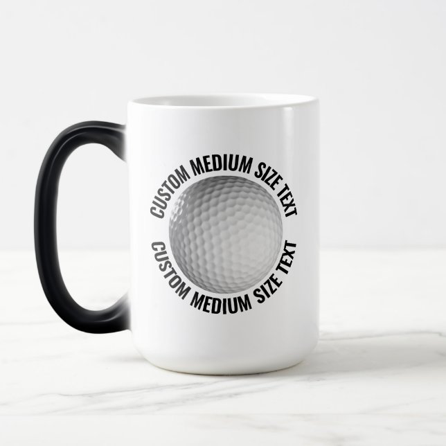 Medium Text & Golfboll 425g Anpassad värmeförändra Magisk Mugg (Vänster)