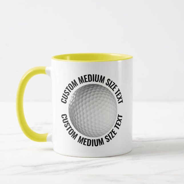 Medium Text GUL Combo 11oz Anpassad Golf Mugg (Vänster)