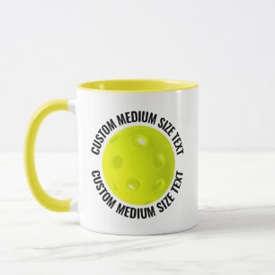 Medium Text GUL Combo 11oz Anpassad Pickleball Mugg