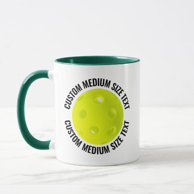 Medium Text H. GREEN Combo 11oz Anpassad Picklebal Mugg (Vänster)