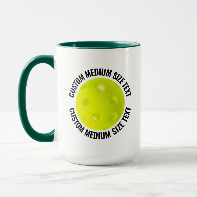 Medium Text H. GREEN Combo 15oz Anpassad Picklebal Mugg (Vänster)