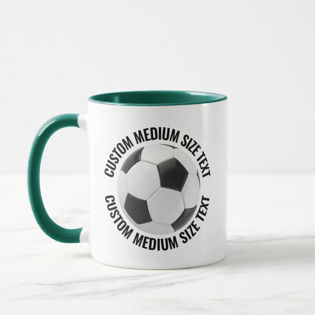 Medium Text JÄGARGREEN Kombi 11oz Anpassad Fotboll Mugg (Vänster)