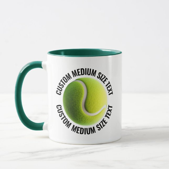 Medium Text JÄGARSGREEN Kombi 11oz Anpassad Tennis Mugg (Vänster)
