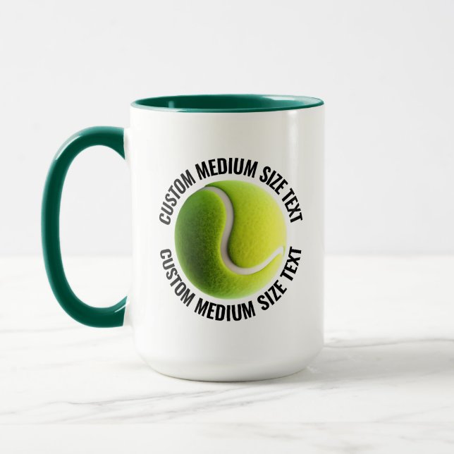 Medium Text JÄGARSGREEN Kombi 15oz Anpassad Tennis Mugg (Vänster)